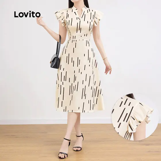Lovito Vestido Boho Estrutura Geométrica Linha Primavera/Verão Vestido Multicolor Para Mulheres L135ED291
