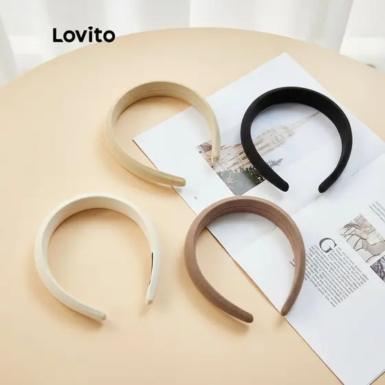 Lovito Tiara de Cabelo Feminina Larga e Casual L17M374 em Cores Variadas