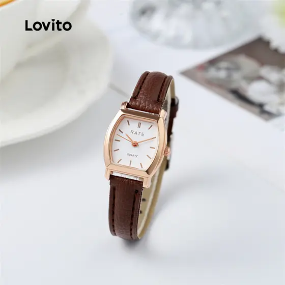Lovito Relógio de Quartzo Casual Estilo Todas As Estações 1 Relógio de Quartzo para Mulheres LFA83230