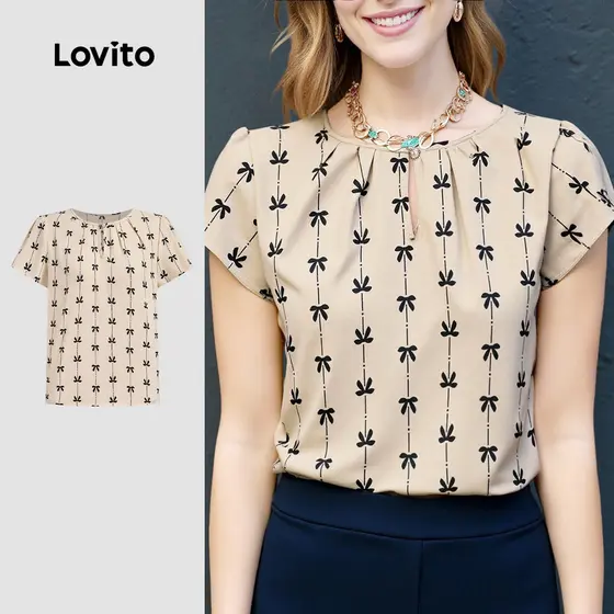 Lovito Blusa Boho Com Estampa Para Uso Diário Primavera/verão Feminina L149ED1190