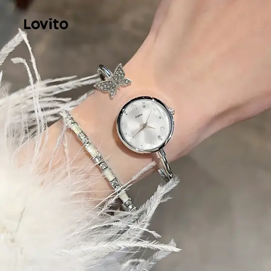 Lovito Relógio de Quartzo com Diamante Brilhante Elegante LFA111061