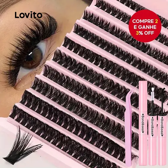 Lovito Kit de Extensão de Cílios Acessórios de Maquiagem LFASCS699