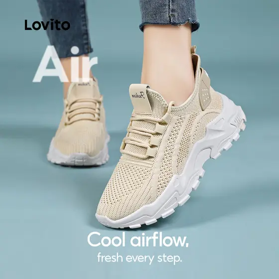 Lovito Tênis Femininos de Malha esportiva LFAS2046