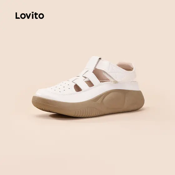 (Trendy) Lovito Mary Janes Retrô com Sola Espessa e Recortes Vazados – Respirável e Estiloso LFA62145