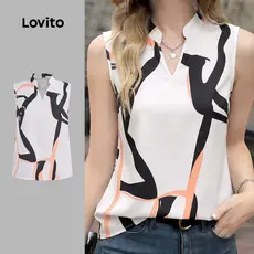 Lovito Top Casual Feminino Primavera/Verão LK5LD259