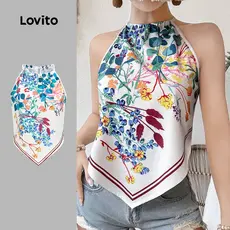 Lovito Blusa Boho Étnica Estampada Amarração Estilo Resort Primavera/Verão para Mulheres LBL32034