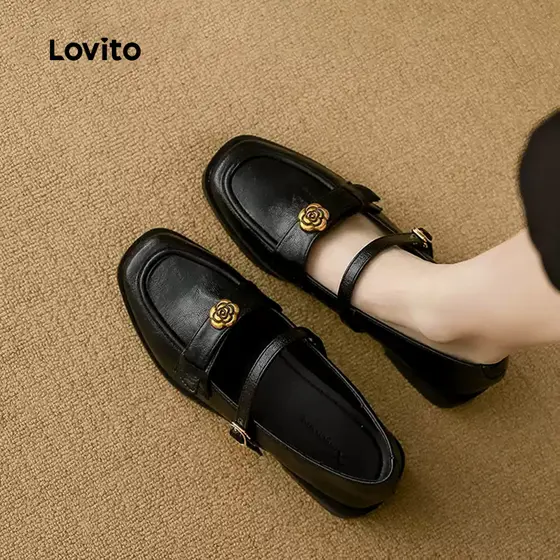 Lovito Sapatos de Barco Casuais Simples para Mulheres LFA109005