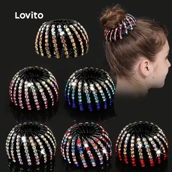 Lovito Clipes de Cabelo com Strass LCS31A323