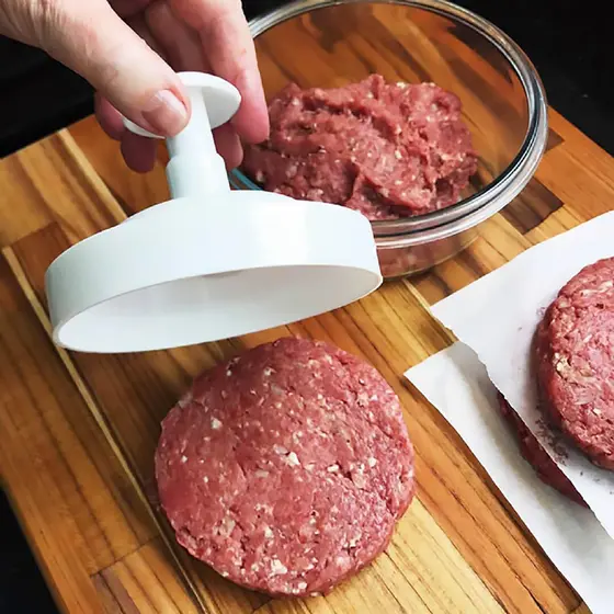 Forma Modeladora Para Hambúrguer Manual Prensa Molde Burger Caseiro Gourmet Cozinha Prática Nitron