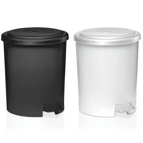 Lixeira com Pedal 7 Litros para Banheiro Cozinha Escritório Compacta Resistente Nitron