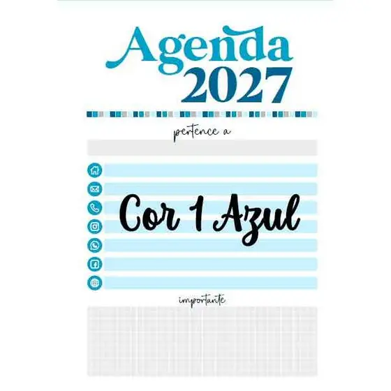 2 UN MIOLO DE AGENDA 2027 – CALENDARIO 2027/2028 1DPP ou 2DPP |  - Diversas cores