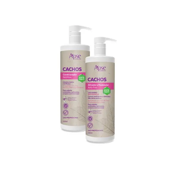 KIT APICE CACHOS CONDICIONADOR E ATIVADOR E MODELADOR 1000ML