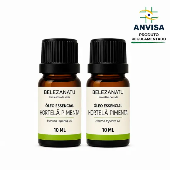 Kit 02 Óleos Essenciais de Hortelã Pimenta 10ml | 100% Puro | BelezaNatu