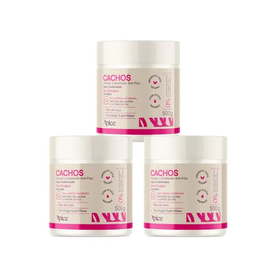 KIT APICE 03 UN ATIVADOR E MODELADOR CACHOS 500G