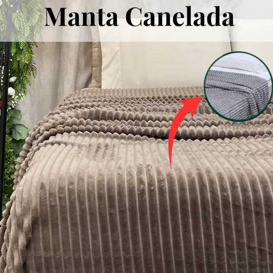 Manta Corttex Luster Casal Canelado Super Macia Quentinha