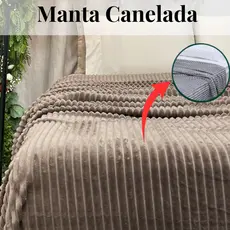 Manta Corttex Luster Casal Canelado Super Macia Quentinha