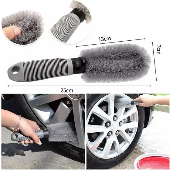 Escova de Limpeza de Rodas de Carro Profissional Limpeza de Pneus Cuidado Automático de Detalhamento