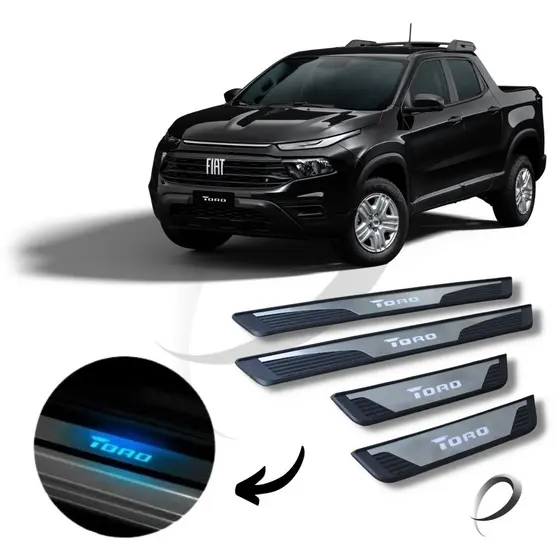Soleira Carro Toro Com Led 4 Soleiras kit Toro