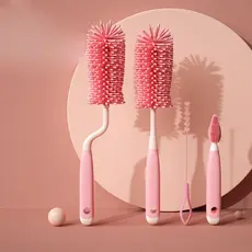 Kit 4 Escovas de Silicone para Mamadeira e Garrafa | Limpeza Completa