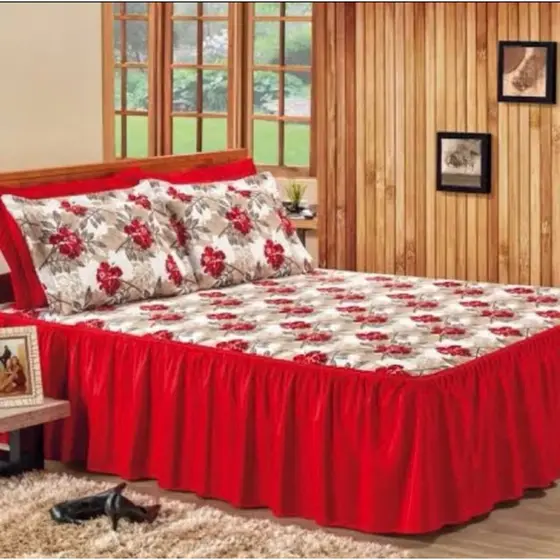 colcha casal estampada floral de oxford