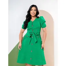 Conjunto Social Feminino Saia Midi Evasê e Blusa Cropeed em Crepe de Linho Moda Evangélica Cristã