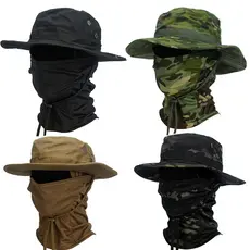 Boonie Chapéu Balaclava Terno Dobrável Macio Proteção Solar Boné De Pesca Respirável Pescador Ao Ar Livre Caça Largo Pro