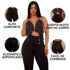 Calça Legging Feminina Modeladora Power Cintura Alta com Cinto para Inverno