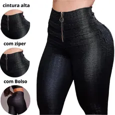 Calça Cirre Feminina | Legging Levanta Bumbum | Tecido Grosso Com Ziper | Inverno