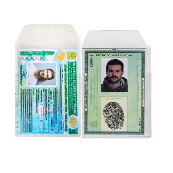 Porta documentos para CNH RG CIN Envelope Saco Saquinho capa plastico 10CMX7CM 7CMX9CM