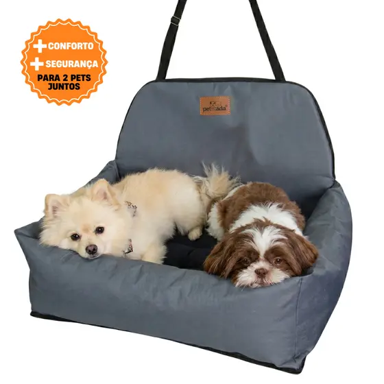Cama Assento Para 2 Pets Juntos no Carro Cadeirinha Transporte Cachorro Gato