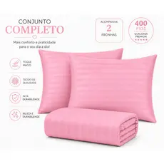 Jogo de Lençol 400 Fios com Fronha Solteiro Casal Queen Roupa de Cama 02 e 03 Peças Envio Imediato!!