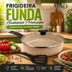 Frigideira Funda Com Tampa 22cm Antiaderente Teflon Grande