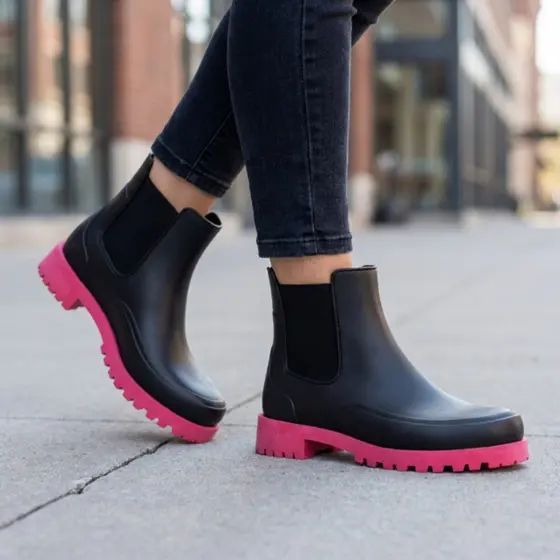 Bota Galocha Feminina Tratorada Ana Amaral Chelsea Cano Curto Impermeável Moda Blogueira