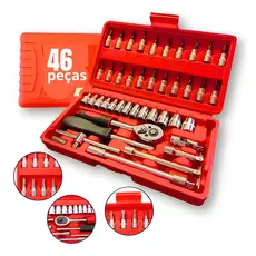Jogo de soquete com catraca 46 peças