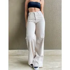Calça Jeans Feminina Wide Leg Cintura Alta Tecido Grosso Pantalona Linha Premium 100% Algodão