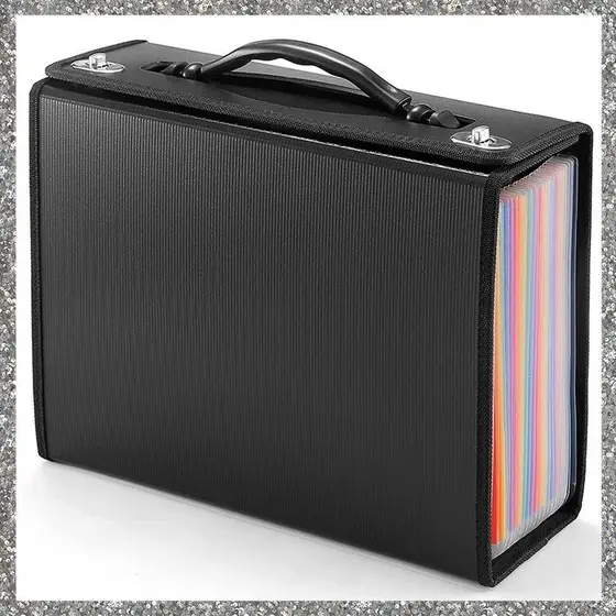 [D K Z C] 24 Bolsos Expandindo Pasta De Arquivos Organizador Accordian Para Escritório