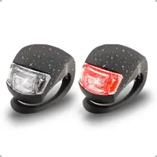 Kit 2 Lanternas De Segurança Bicicleta Led Farol Bike Pisca Par Dianteira Branca Traseira Vermelha