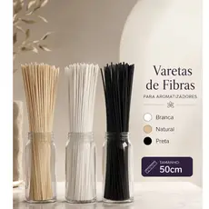 Kit Com 15 Varetas De Fibra de Algodão 50 cm Para Difusor Aromatizador De Ambiente 4MM