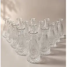 Kit Com 30 Vasos Decorativos De Vidro Modelo Casamento 100ml 13cm De Altura