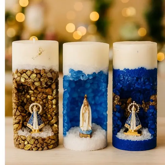 Vela Santuário Perfumada Gruta Nossa Senhora Aparecida Fátima Dia das Mães