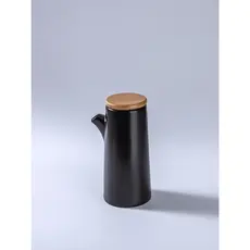 Galheteiro de cerâmica 250 ml com tampa de bambu