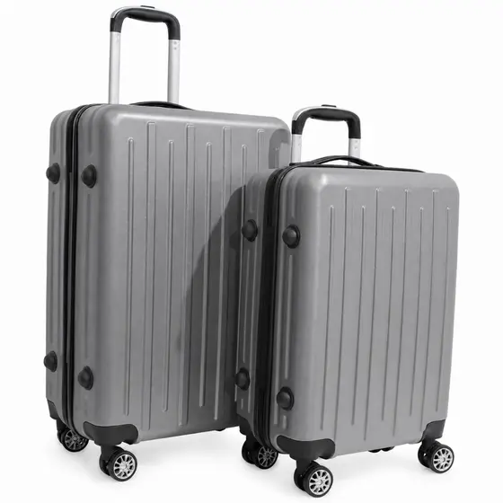 Kit 2 Malas de Viagem Rígidas em ABS 4 Rodinhas 360 - Cinza