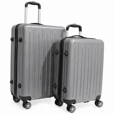 Kit 2 Malas de Viagem Rígidas em ABS 4 Rodinhas 360 - Cinza