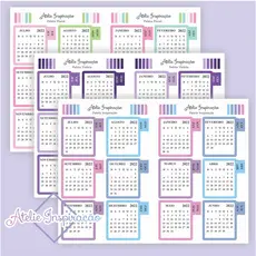 Adesivo Calendário Meses 2026 / 2027 com Abas para Planner, agenda e bujo
