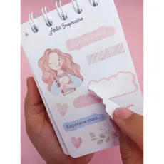 Mini caderno de Adesivos - Stickerbook - Amo livros - Caderno de leituras