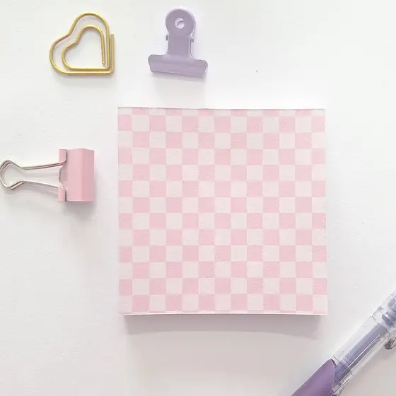 Bloco de notas Decorativo - Xadrez - Várias cores para Bujo, Bullet e colagens