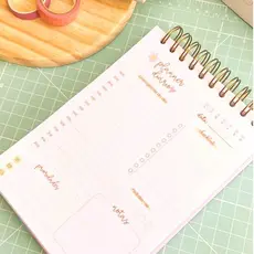 Bloco Planner diário com Wire-o , capa dura , planejamento diário ,  grossinhas , Organizador