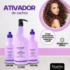 Ativador De Cachos Creme Umidificador AntiFrizz Definição Duetto