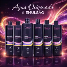 Aguá Oxigenada e Emulssão Duetto Professional 900ml Com Extrato De Mel