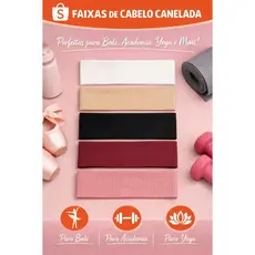 Faixa de Cabelo Canelada Academia Yoga Balé Turbante Feminino Fitness